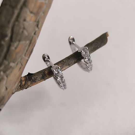 Silver Earrings with Fianites
