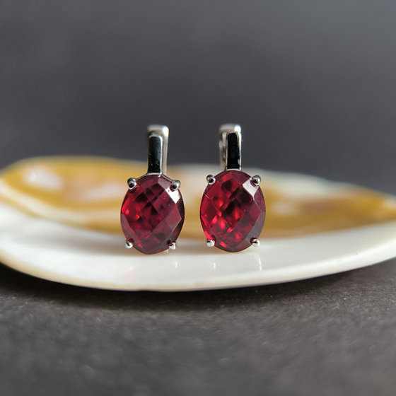 Silver earrings with nano garnet 4.45ct