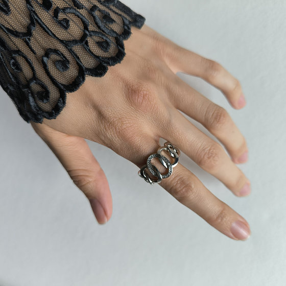 Silver Ring with Fianites