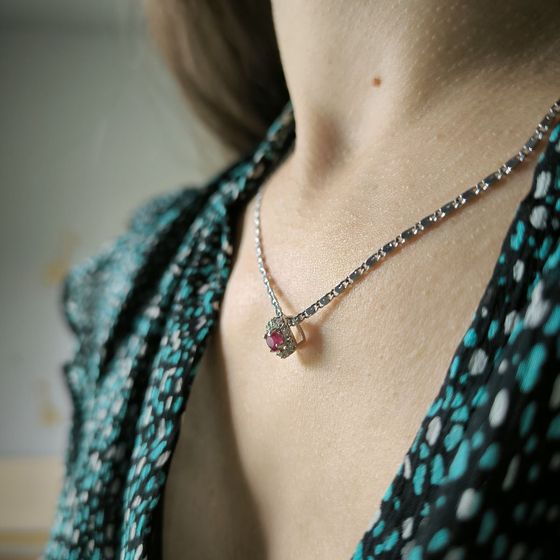 Серебряная подвеска с рубином 0.525ct