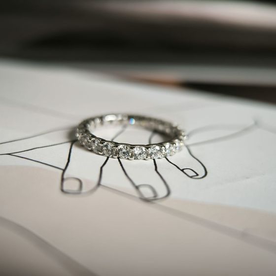 Silver ring with cubic zirconia
