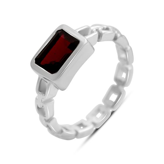 Silver ring with a 1.261ct nano garnet