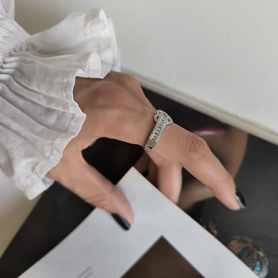 Silver Ring with Fianites