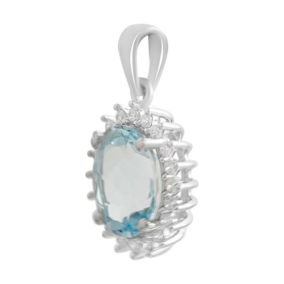 Silver pendant with 3.265ct topaz and cubic zirconia