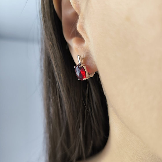 Silver earrings with nano garnet 4.45ct