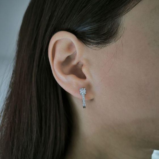 Silver Earrings with Fianites