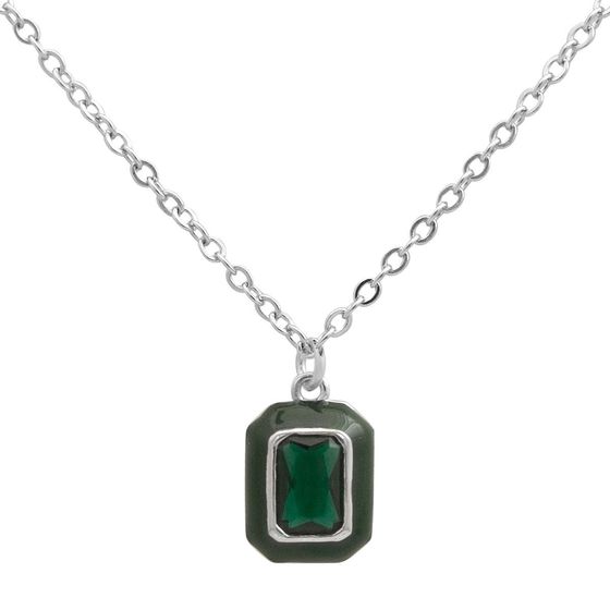 Silver necklace with phianites, semallu