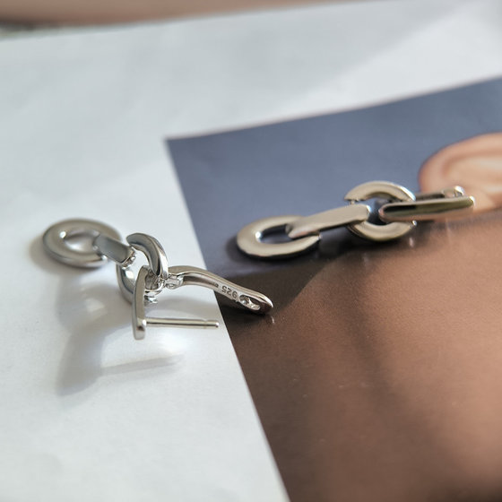 Silver earrings without stones