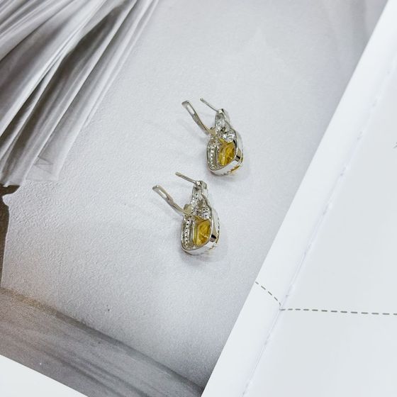 Срібні сережки з цитрином nano 6.362ct