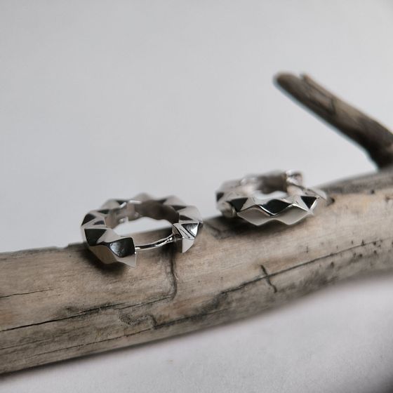 Silver earrings without stones