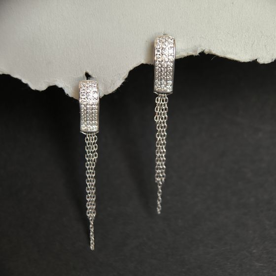 Silver Earrings with Fianites