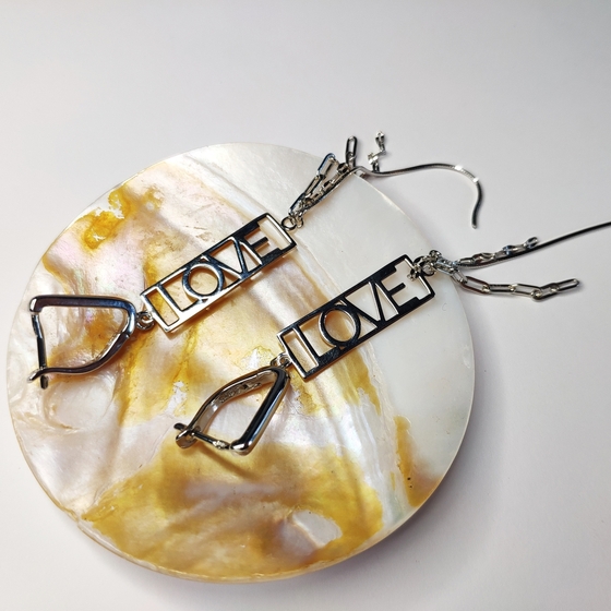 Silver earrings without stones