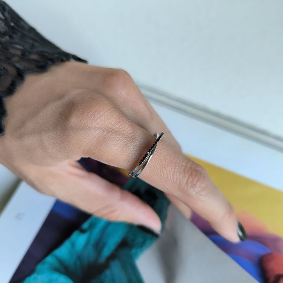 Silver Ring with Fianites