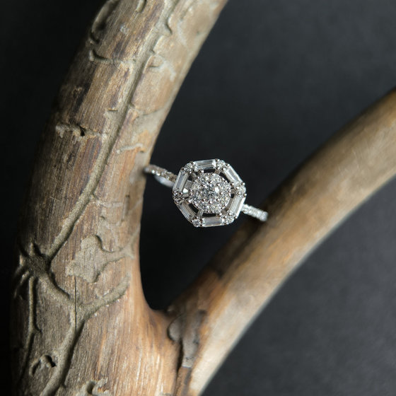 Silver ring with cubic zirconia