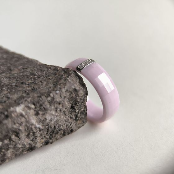 Silver ring with ceramics