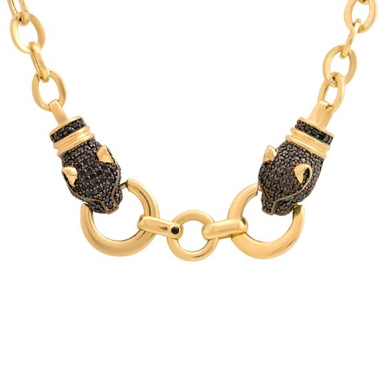 Gold Necklace with 1.4ct Rhinestones