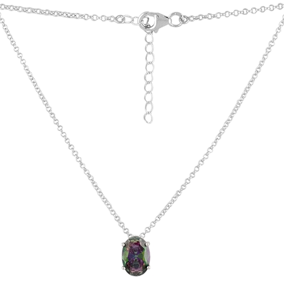 Silver necklace with mystic topaz 9.78ct