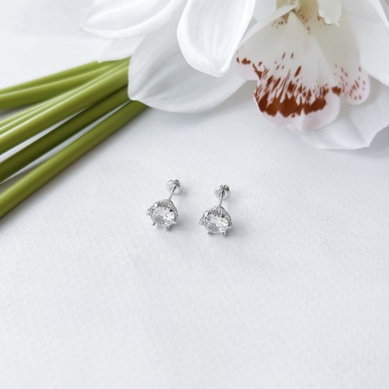 Silver Earrings with Fianites