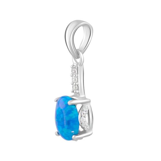 Silver pendant with opal