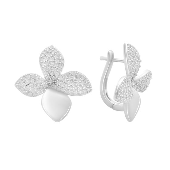 Silver Earrings with Fianites