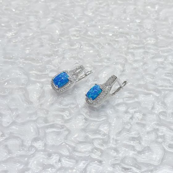 Silver earrings with opal 3.92ct