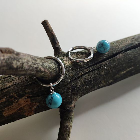 Silver earrings with turquoise