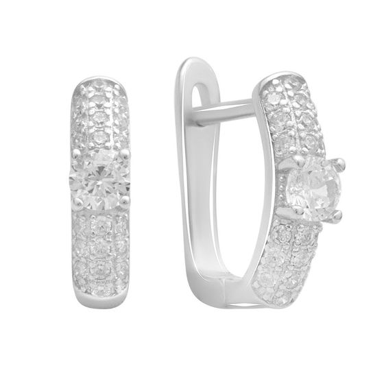 Silver Earrings with Fianites