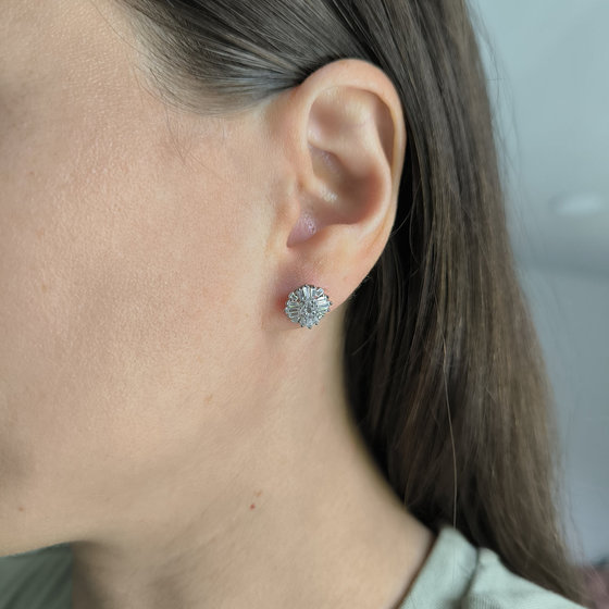 Silver Earrings with Fianites