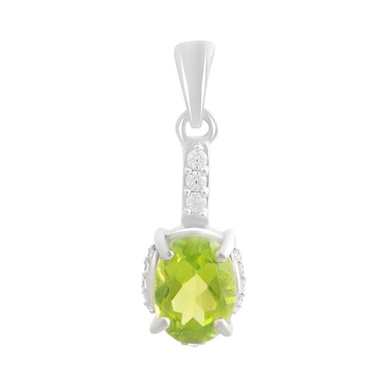 Silver pendant with a 1.755-carat chrysolite