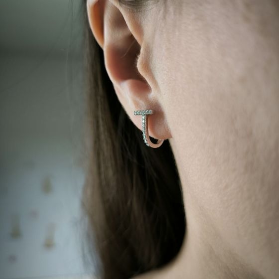 Silver Earrings with Fianites
