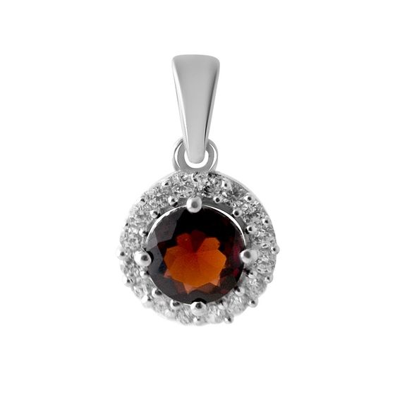 Silver pendant with garnet 0.853ct