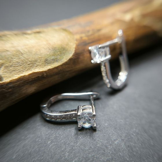 Silver Earrings with Fianites