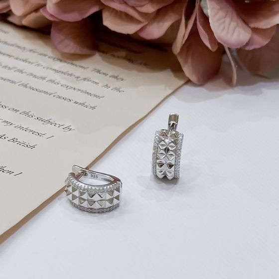 Silver Earrings with Fianites