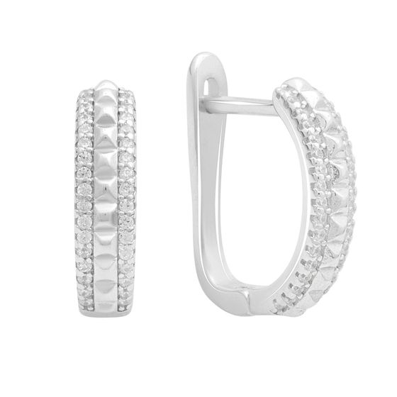 Silver Earrings with Fianites