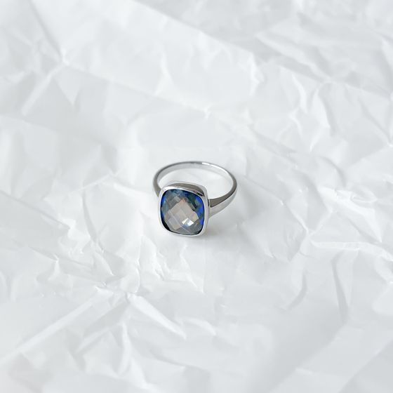 Серебряное кольцо с мистик топазом 4.186ct