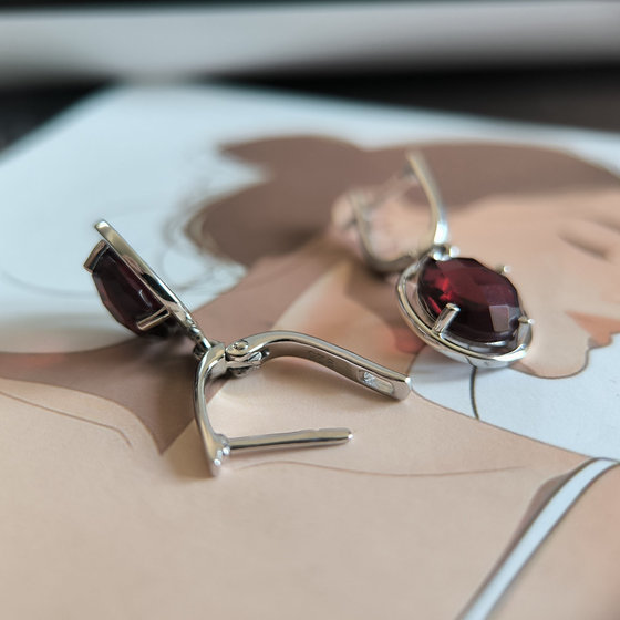 Silver Earrings with Nano Garnet 6.852ct