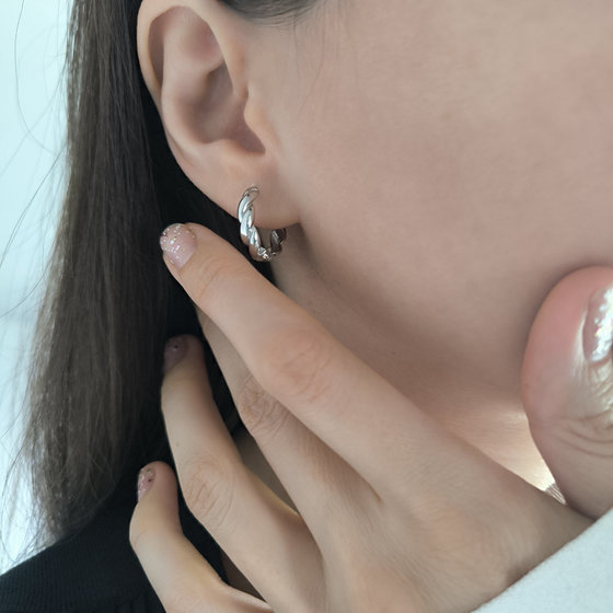 Silver earrings without stones