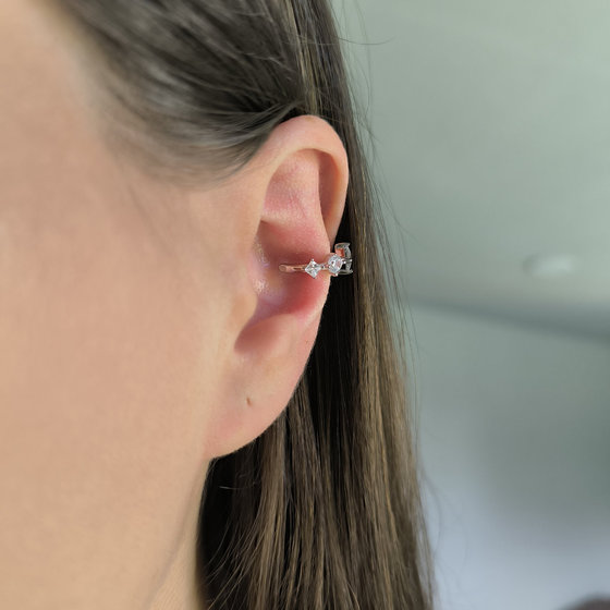 Silver earrings with cubic zirconia