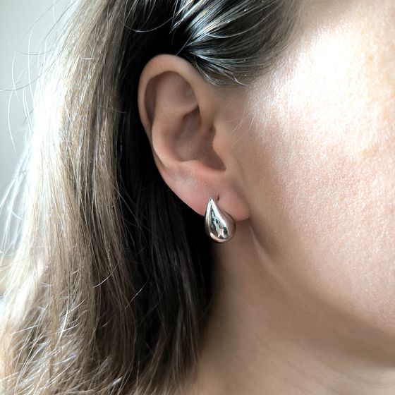 Silver earrings without stones