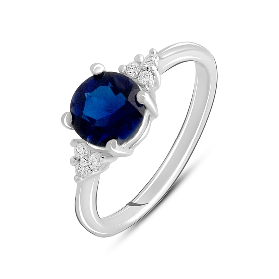Silver ring with sapphire nano 0.303ct
