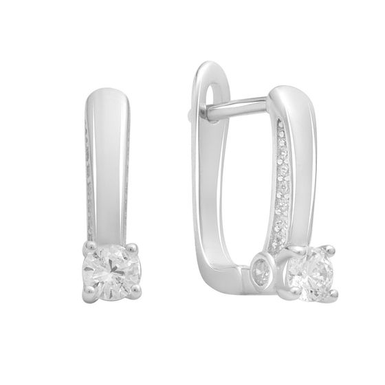 Silver Earrings with Fianites