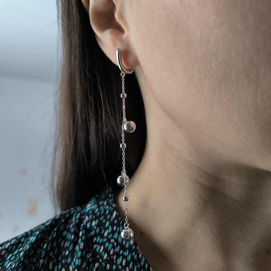 Silver earrings without stones