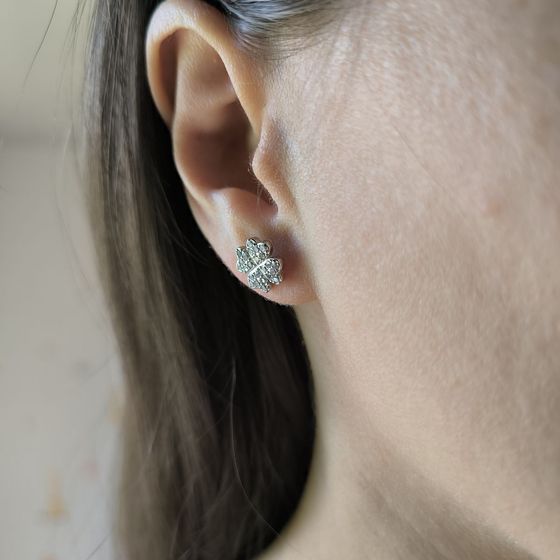Silver Earrings with Fianites