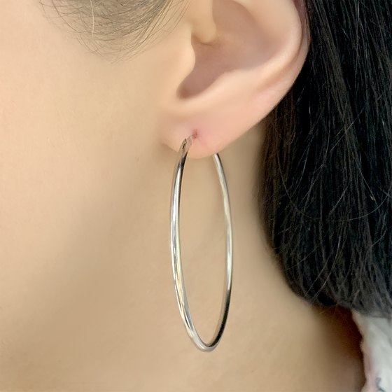Silver earrings without stones