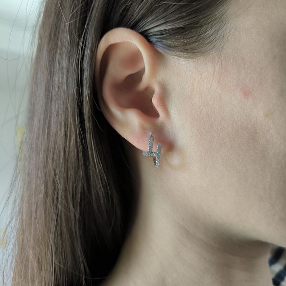 Silver Earrings with Fianites