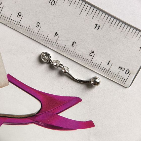 Silver piercing with phianites