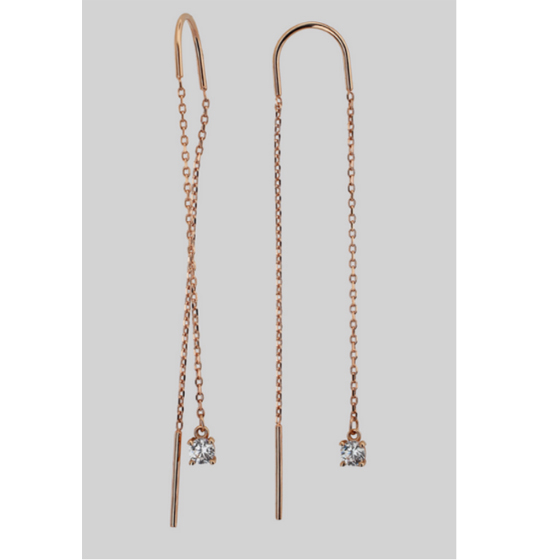 Gold earrings with 0.6ct cubic zirconia