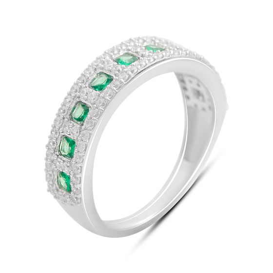 Серебряное кольцо с изумрудом nano 0.74ct