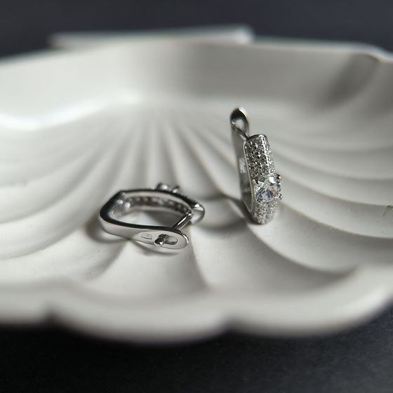 Silver Earrings with Fianites