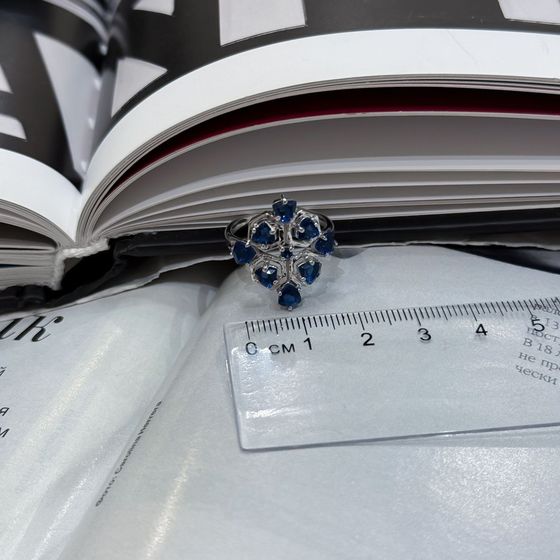 Срібна каблучка із сапфіром nano 1.578ct